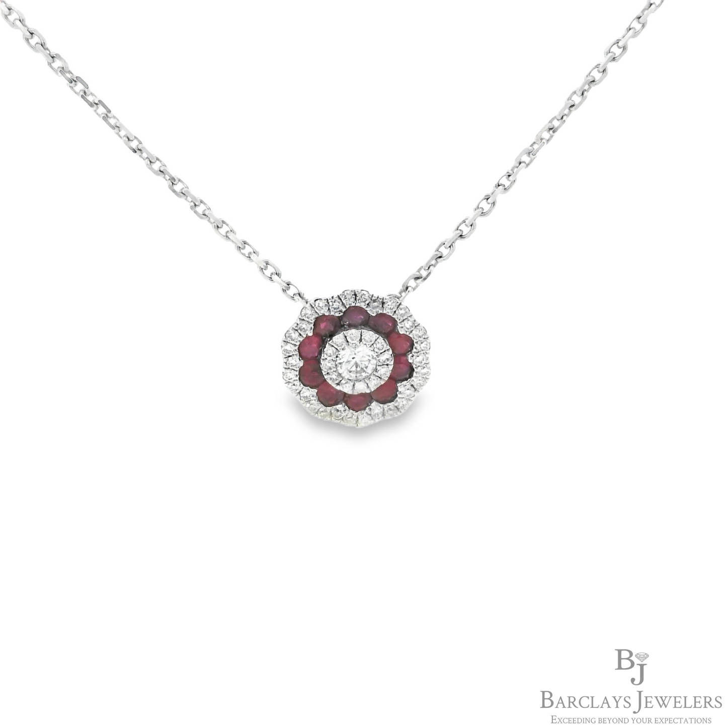 Elegant Ruby and Diamond Pendant