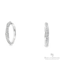 White Gold Twisted Diamond Hoop Earrings