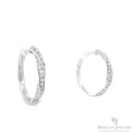 White Gold Twisted Diamond Hoop Earrings