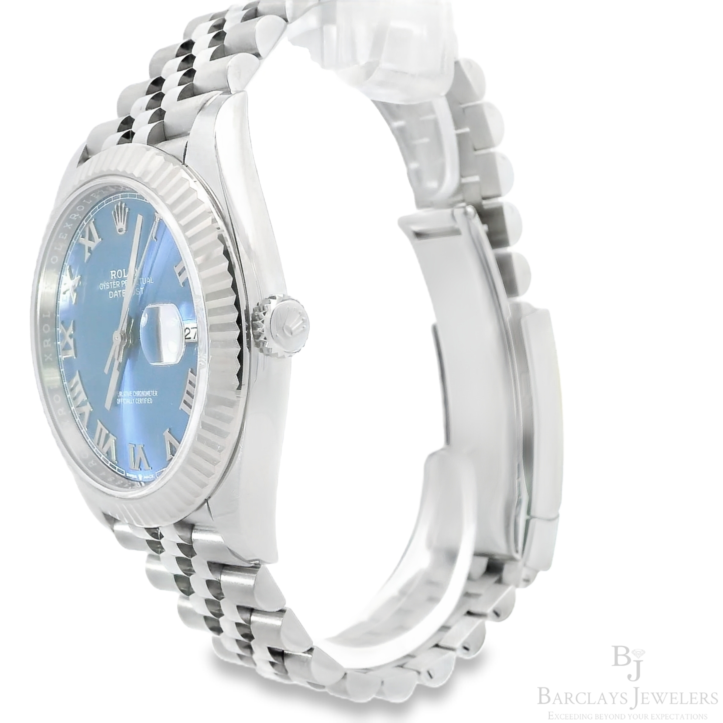 Elegant Rolex Datejust 41mm with Azzuro Blue Roman Dial