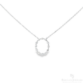 Elegant 18K White Gold Marquise Diamond Hoop Pendant with Necklace