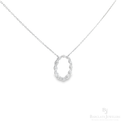 Elegant 18K White Gold Marquise Diamond Hoop Pendant with Necklace