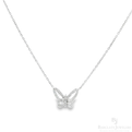 Elegant Butterfly Pendant Necklace in 18K White Gold