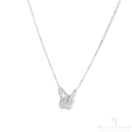 Elegant Butterfly Pendant Necklace in 18K White Gold