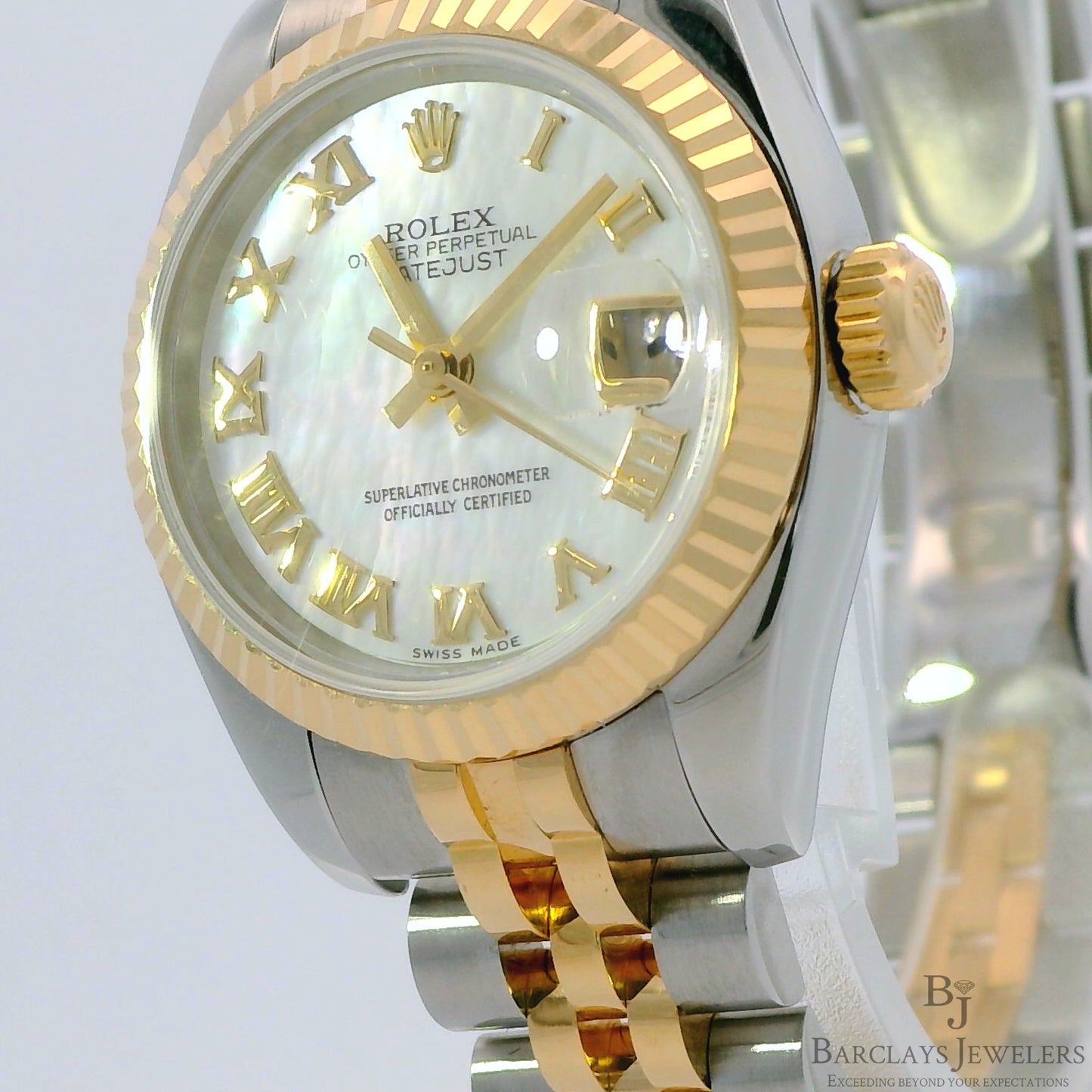 26mm Two-Tone Rolex Datejust with Mother of Pearl Dial with Gold Roman Numerals