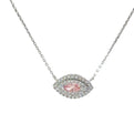 Elegant Pink Diamond Pendant on 18K White Gold Necklace (LG)