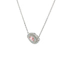 Elegant Pink Diamond Pendant on 18K White Gold Necklace (LG)