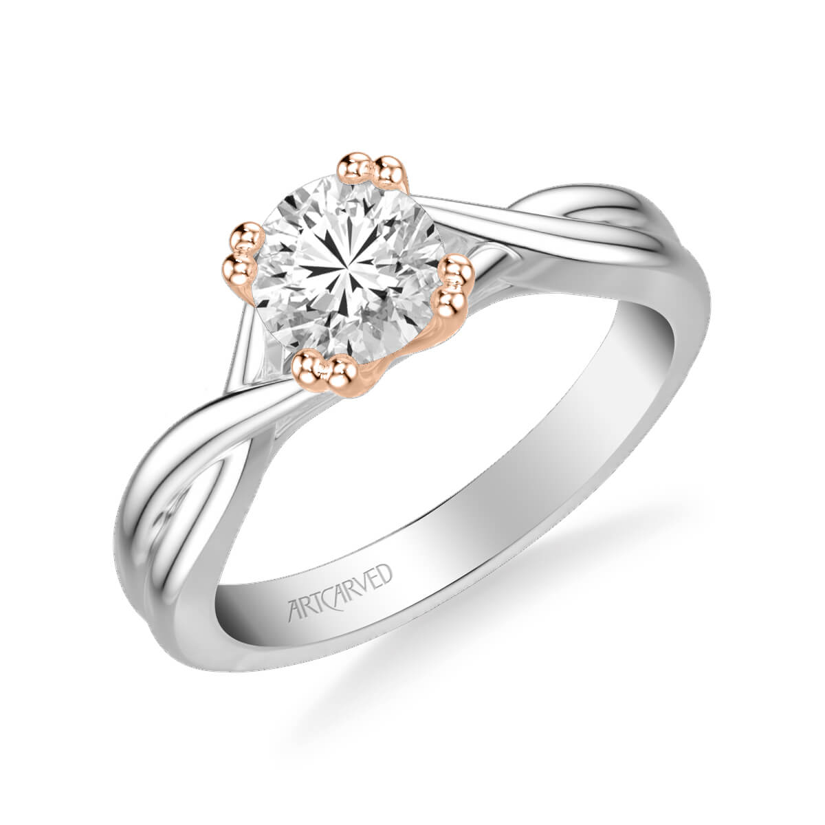 Solitude Contemporary Solitaire Twist Diamond Engagement Ring