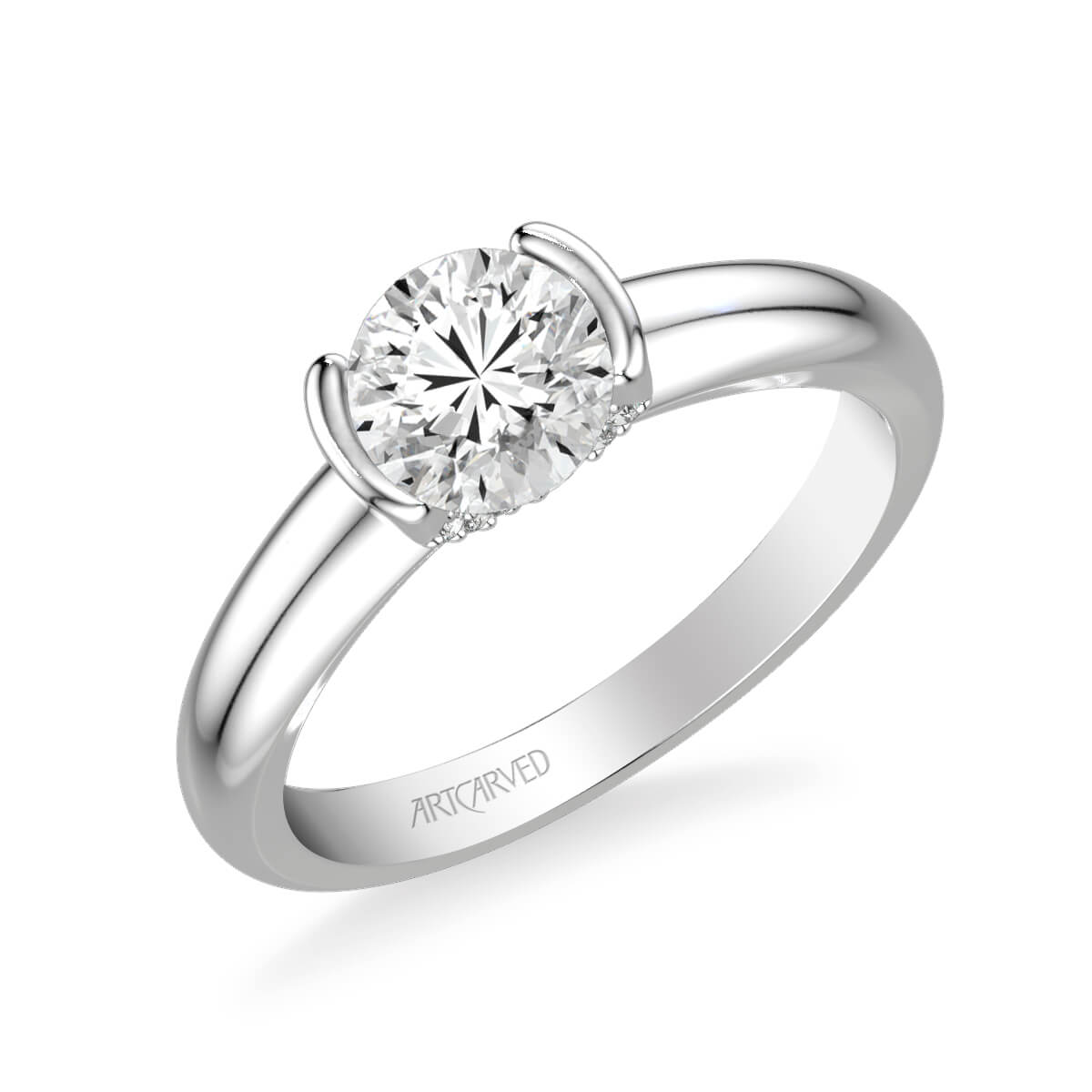 Rachel Contemporary Solitaire Bezel Diamond Engagement Ring