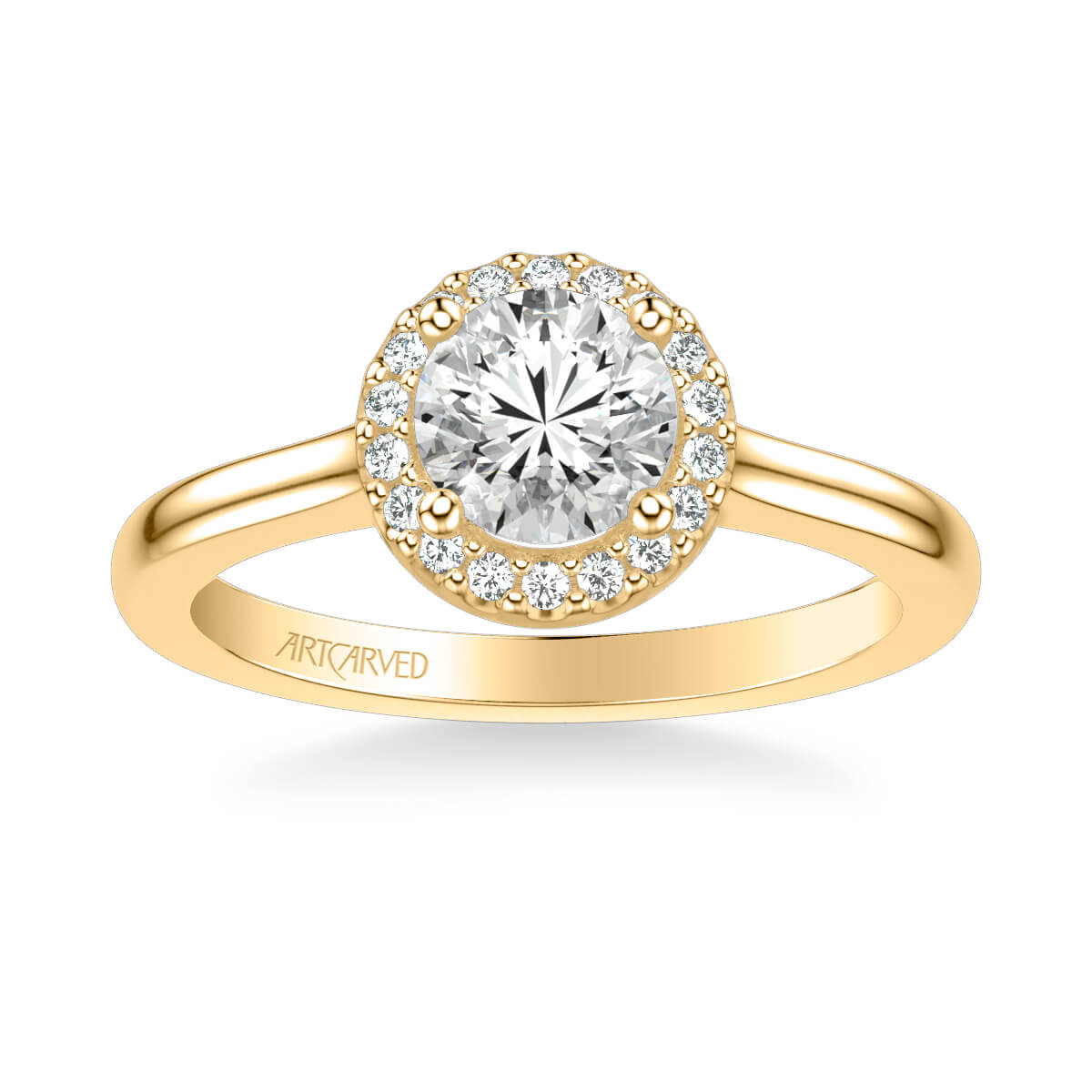 Allison Classic Round Halo Diamond Engagement Ring