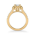 Skyler Contemporary Floral Halo Diamond Engagement Ring