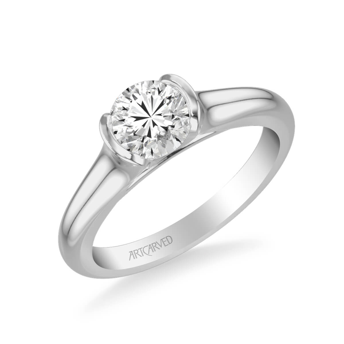 April Contemporary Solitaire Bezel Diamond Engagement Ring