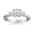 Anabelle Vintage Three Stone Diamond Engagement Ring