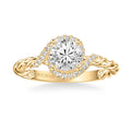 Jolie Contemporary Round Halo Rope Diamond Engagement Ring