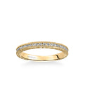 Zoya Vintage Diamond and Milgrain Engraved Wedding Band