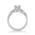 Milena Contemporary Side Stone Floral Diamond Engagement Ring