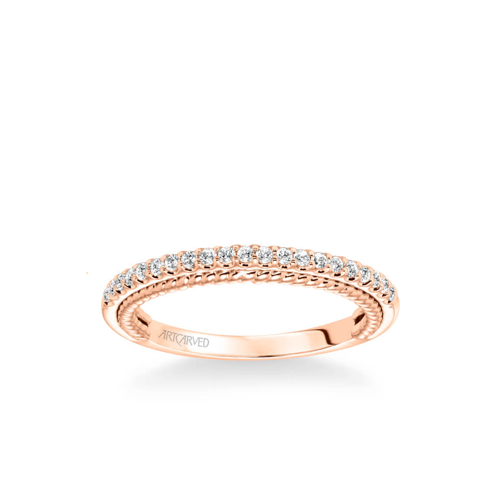 Ilena Contemporary Diamond and Rope Wedding Band