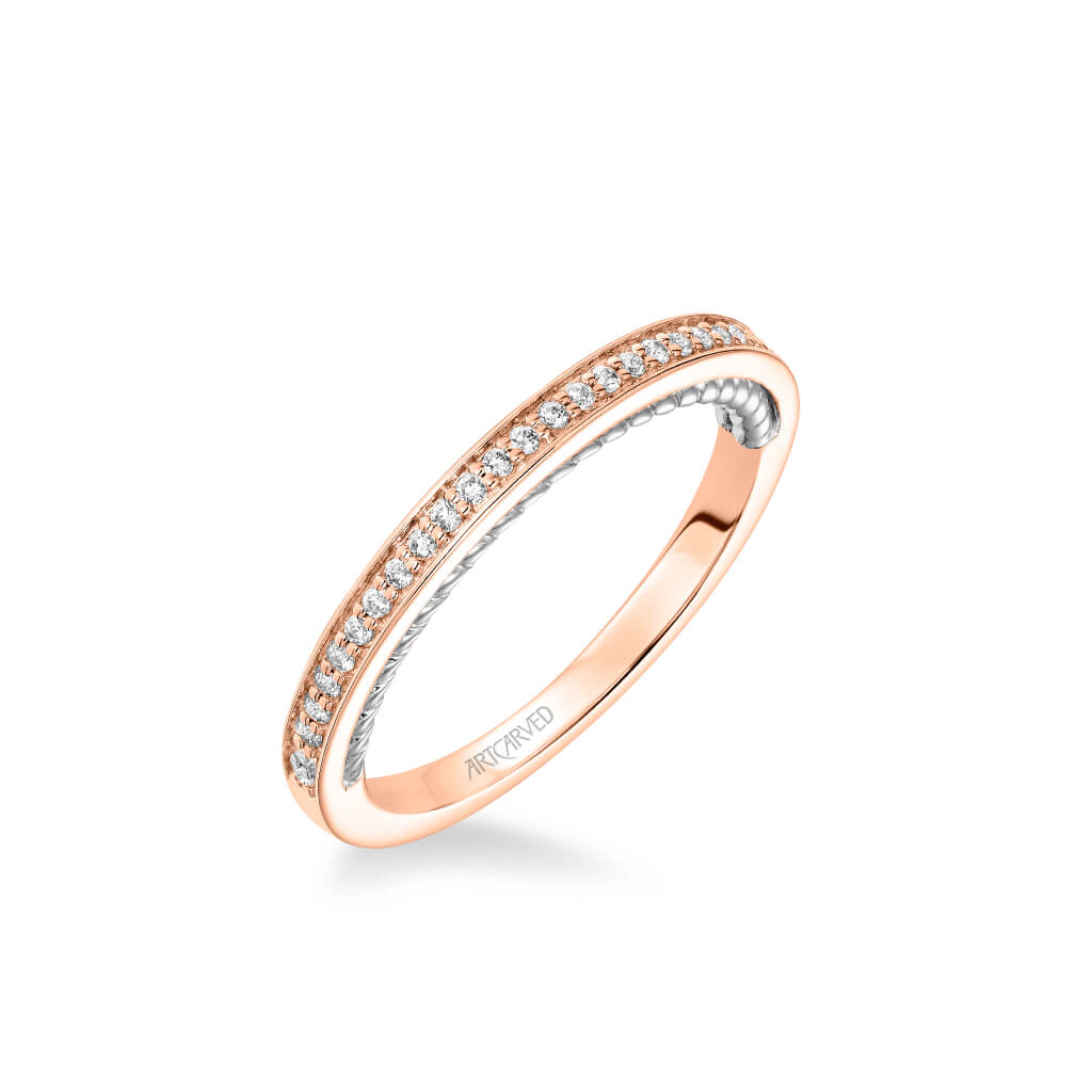 Marlow Contemporary Diamond and Rope Wedding Band