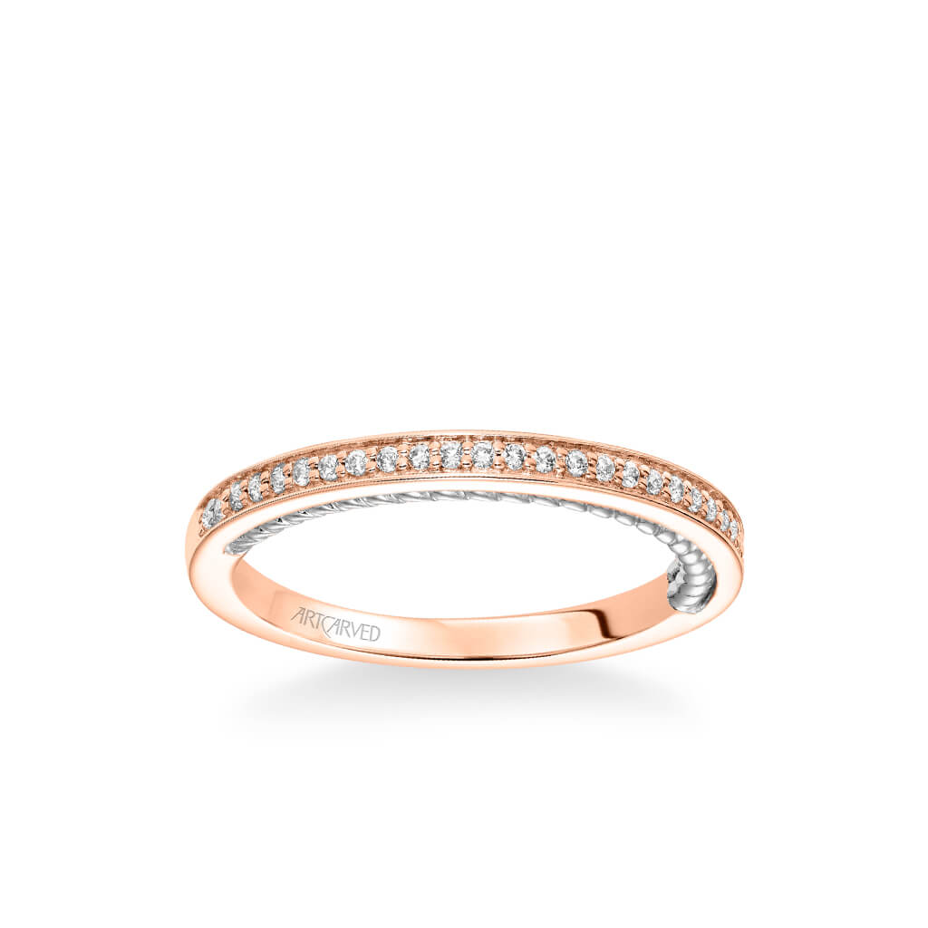 Marlow Contemporary Diamond and Rope Wedding Band