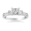 Marlow Contemporary Three Stone Rope Diamond Engagement Ring