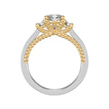 Marlow Contemporary Three Stone Rope Diamond Engagement Ring