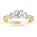 Marlow Contemporary Three Stone Rope Diamond Engagement Ring