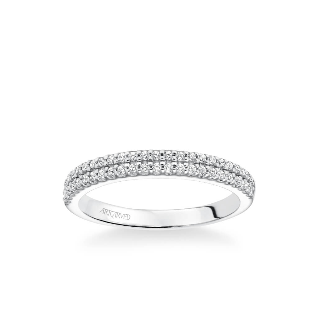 Avril Classic Double Row Diamond Wedding Band