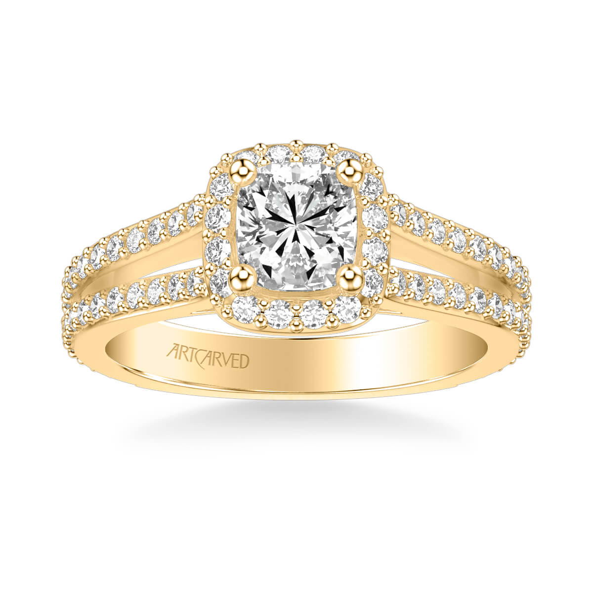 Evangeline Classic Cushion Halo Diamond Engagement Ring