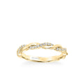 Kinsley Contemporary Half Diamond Half Polished Twist Wedding Band