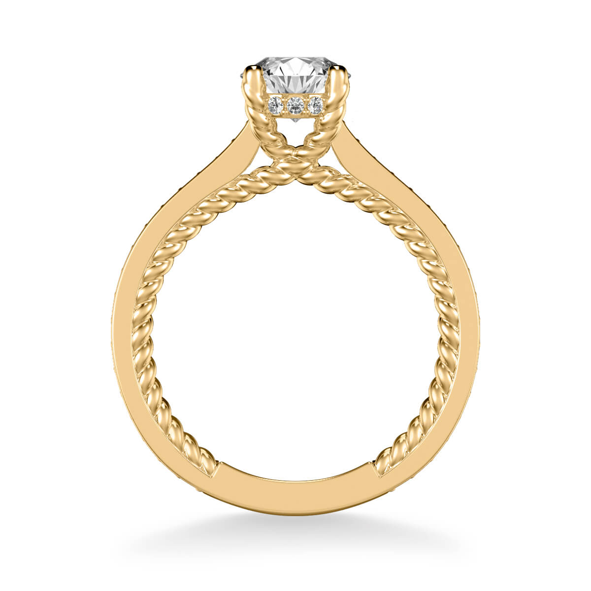 Keira Contemporary Side Stone Rope Diamond Engagement Ring