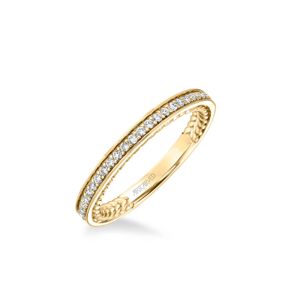 Keira Contemporary Diamond and Rope Wedding Band