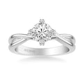 Kennedy Contemporary Solitaire Side Stone Twist Diamond Engagement Ring