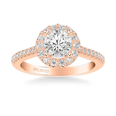 Judith Classic Round Halo Diamond Engagement Ring