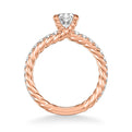 Wren Contemporary Side Stone Rope Diamond Engagement Ring