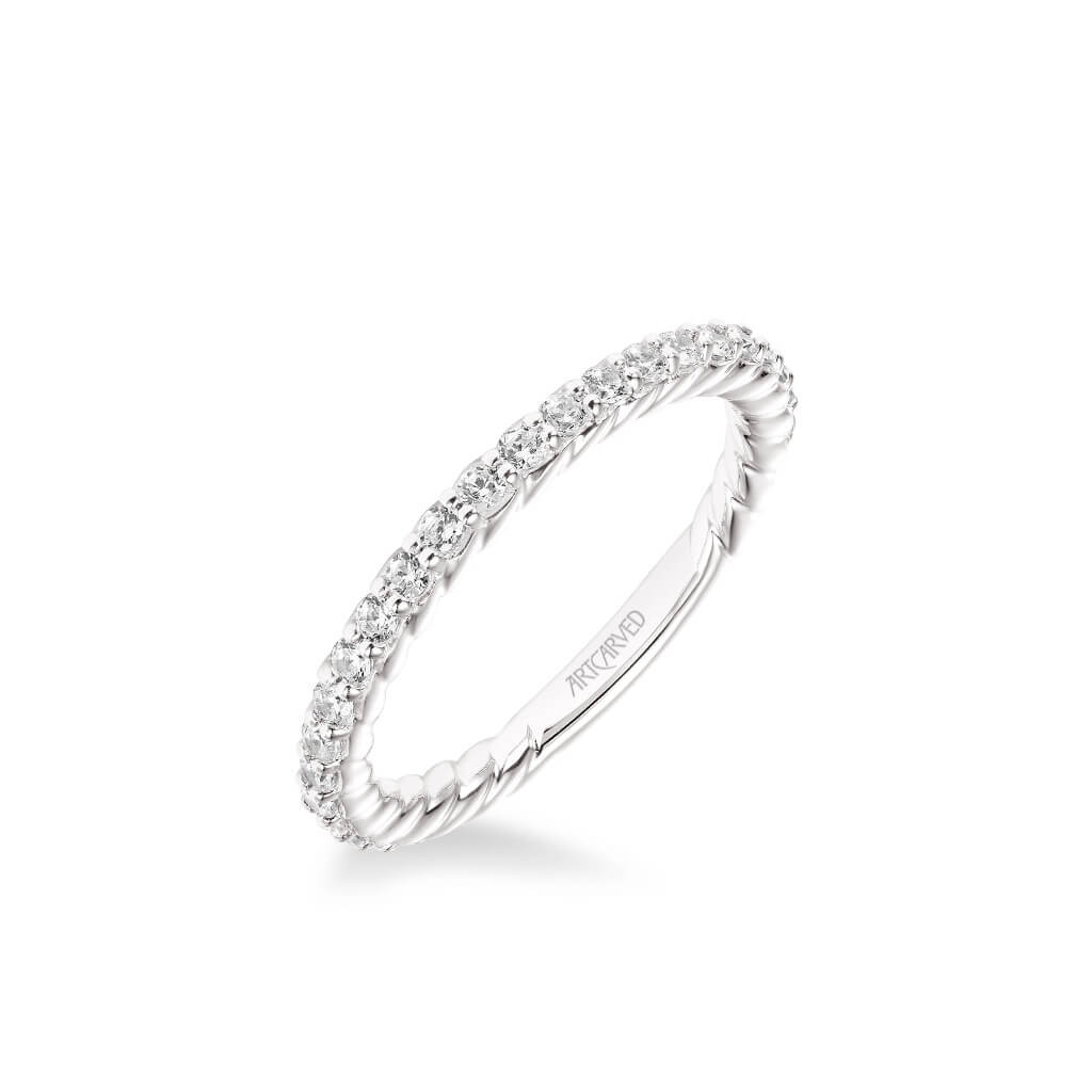 Wren Contemporary Diamond and Rope Wedding Band