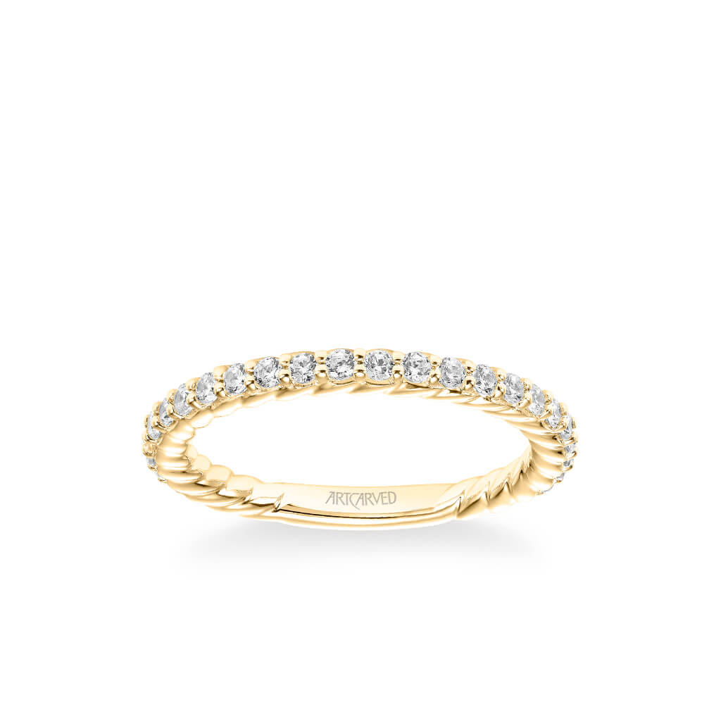 Wren Contemporary Diamond and Rope Wedding Band