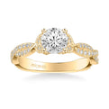 Freesia Contemporary Side Stone Floral Diamond Engagement Ring