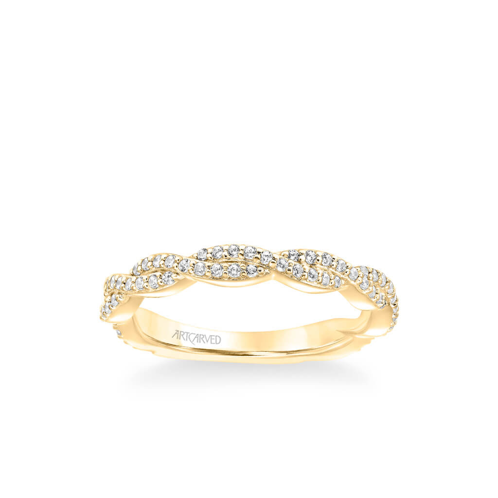 Freesia Contemporary Diamond Twist Wedding Band