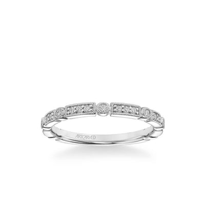 Bessie Vintage Diamond and Milgrain Multi-Shape Wedding Band