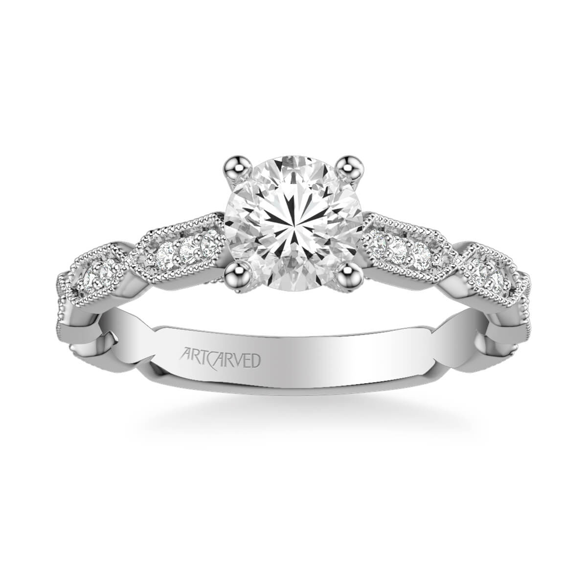 Cressida Vintage Side Stone Diamond Engagement Ring