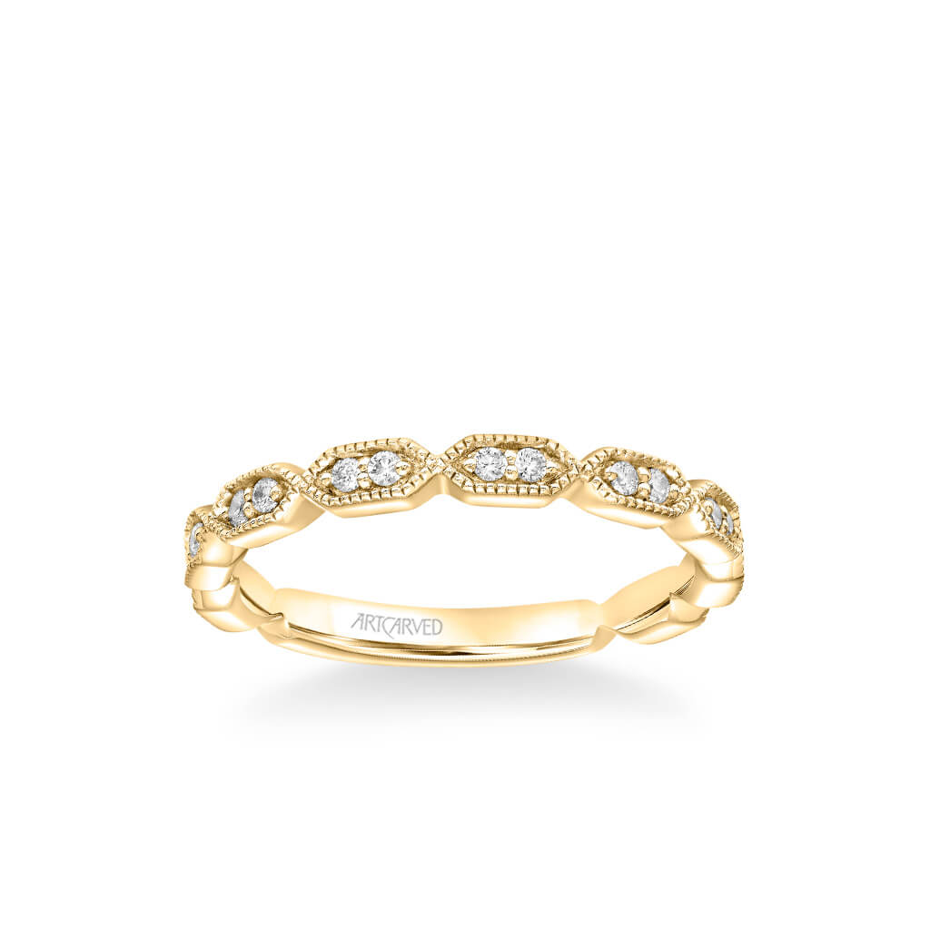 Cressida Vintage Heritage Collection Diamond and  Milgrain Wedding Band