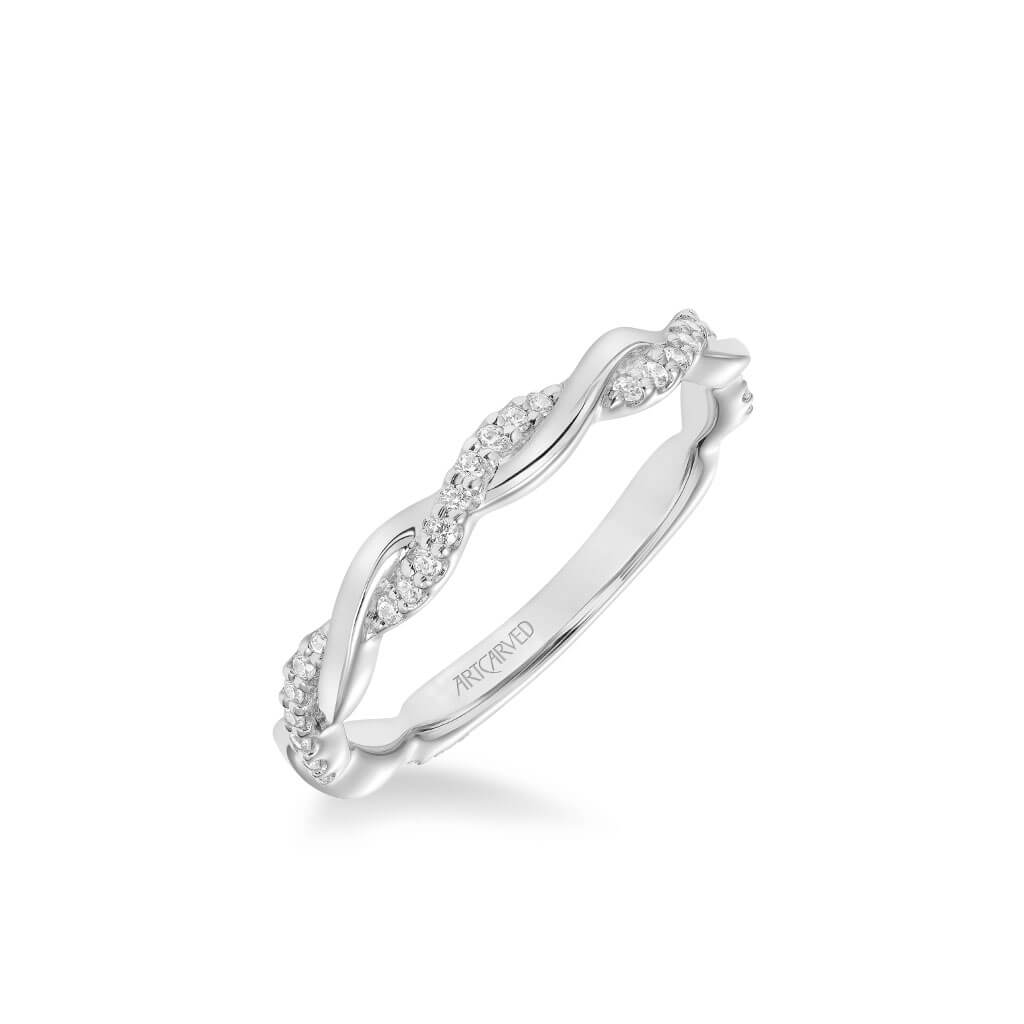 Ciara Contemporary Half Diamond Half Polished Wedding Band