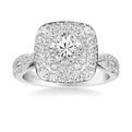 Kendra Contemporary Double Cushion and Round Halo Twist Diamond Engagement Ring