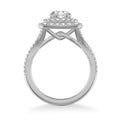 Kendra Contemporary Double Cushion and Round Halo Twist Diamond Engagement Ring