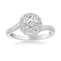 Sierra Contemporary Bypass Halo Twist Diamond Engagement Ring