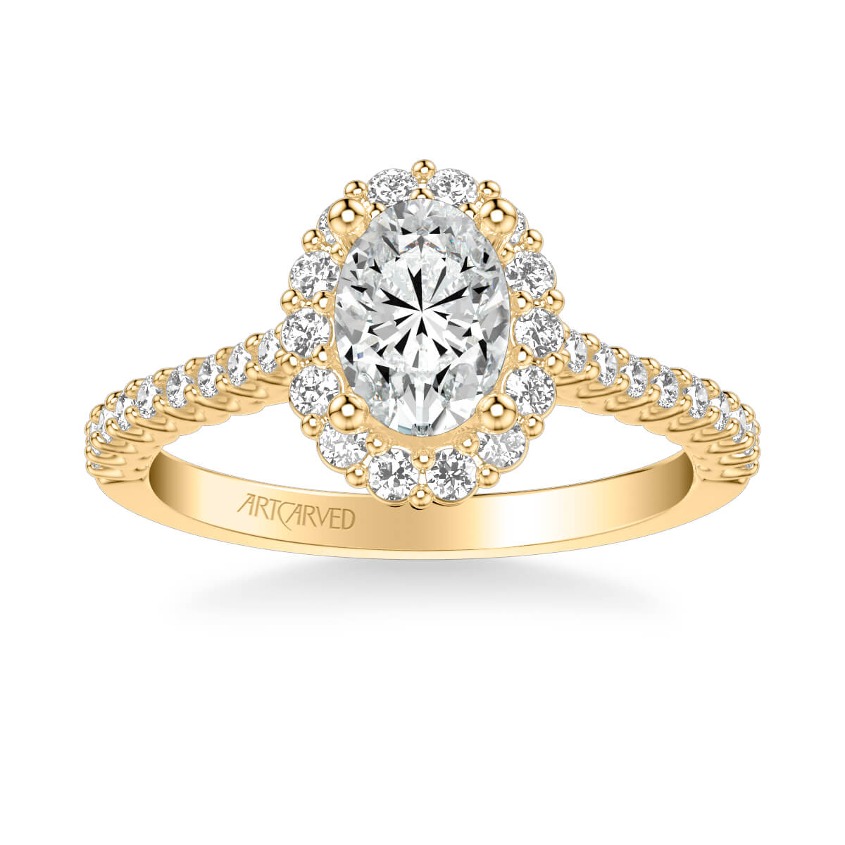 Jocelyn Classic Oval Halo Diamond Engagement Ring