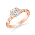 Heather Contemporary Side Stone Floral Diamond Engagement Ring