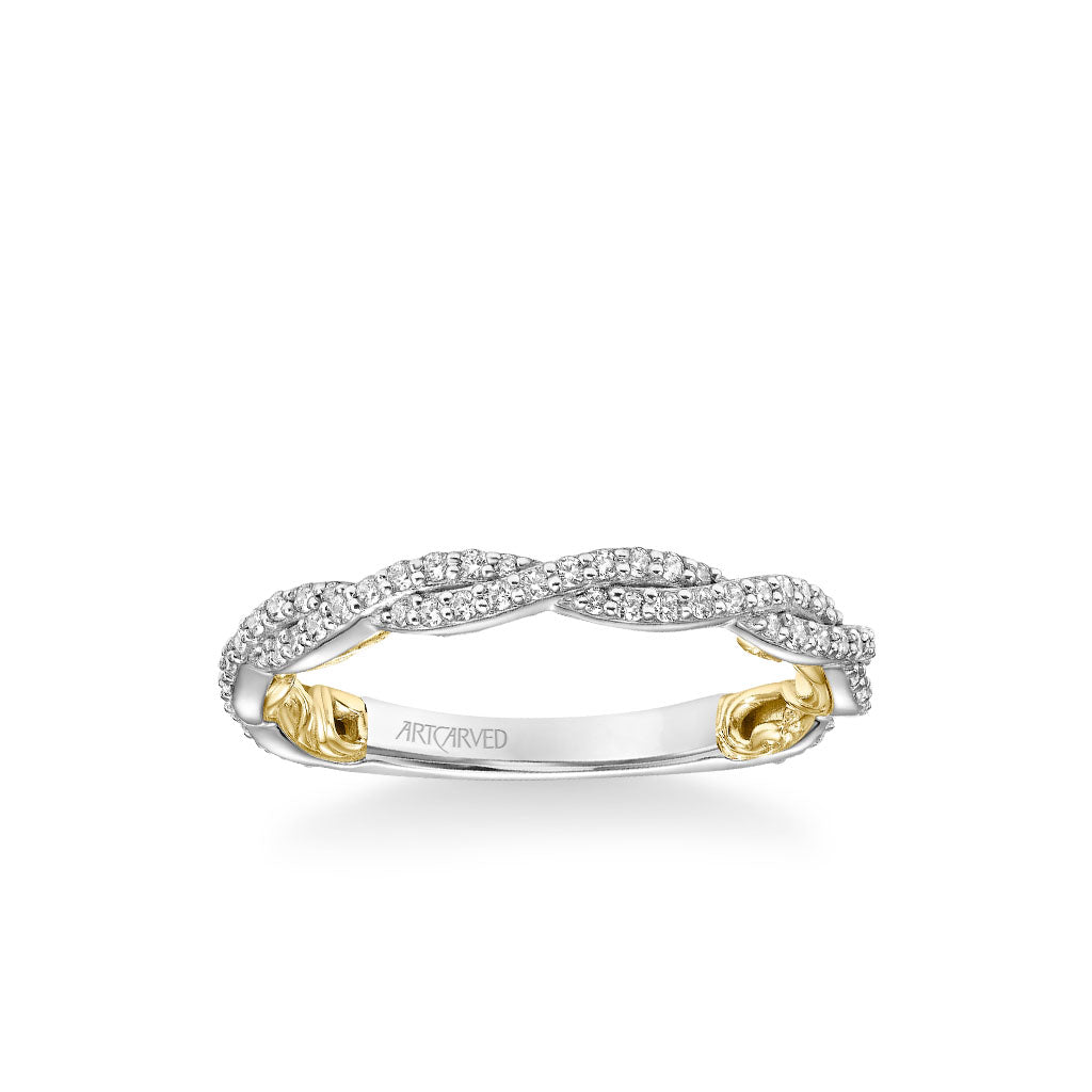 Ione Lyric Collection Contemporary Diamond Twist Wedding Band