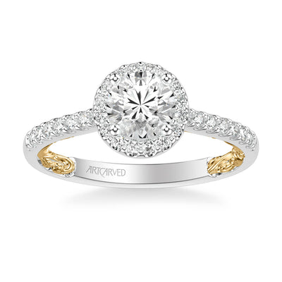 Theda Lyric Collection Classic  Side Stone Diamond Engagement Ring