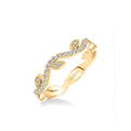 Stackable Band with Diamond Leaf and Vine Accents